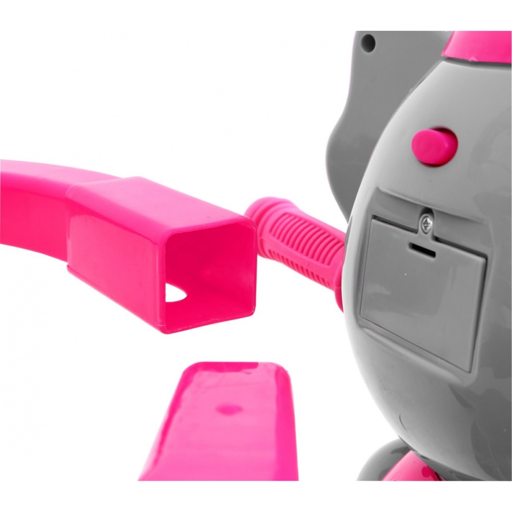 Triratis "Elephant Pink" + garsai + stogelis + barjeras + atrama kojoms + rankena + laikymo skyrius-Judėjimui, Triratukai vaikam