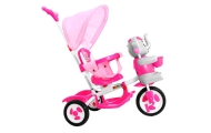 Triratis "Elephant Pink" + garsai + stogelis + barjeras + atrama kojoms + rankena + laikymo skyrius-Judėjimui, Triratukai vaikam