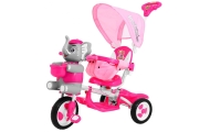 Triratis "Elephant Pink" + garsai + stogelis + barjeras + atrama kojoms + rankena + laikymo skyrius-Judėjimui, Triratukai vaikam