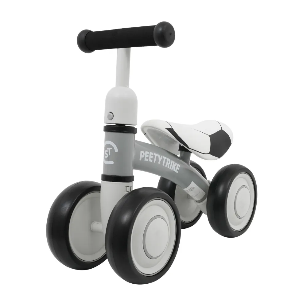Pirmasis PettyTrike vaikiškas krosinis dviratis White 4 ratų SporTrike Rider-Judėjimui, Balansiniai dviratukai-e-vaikas