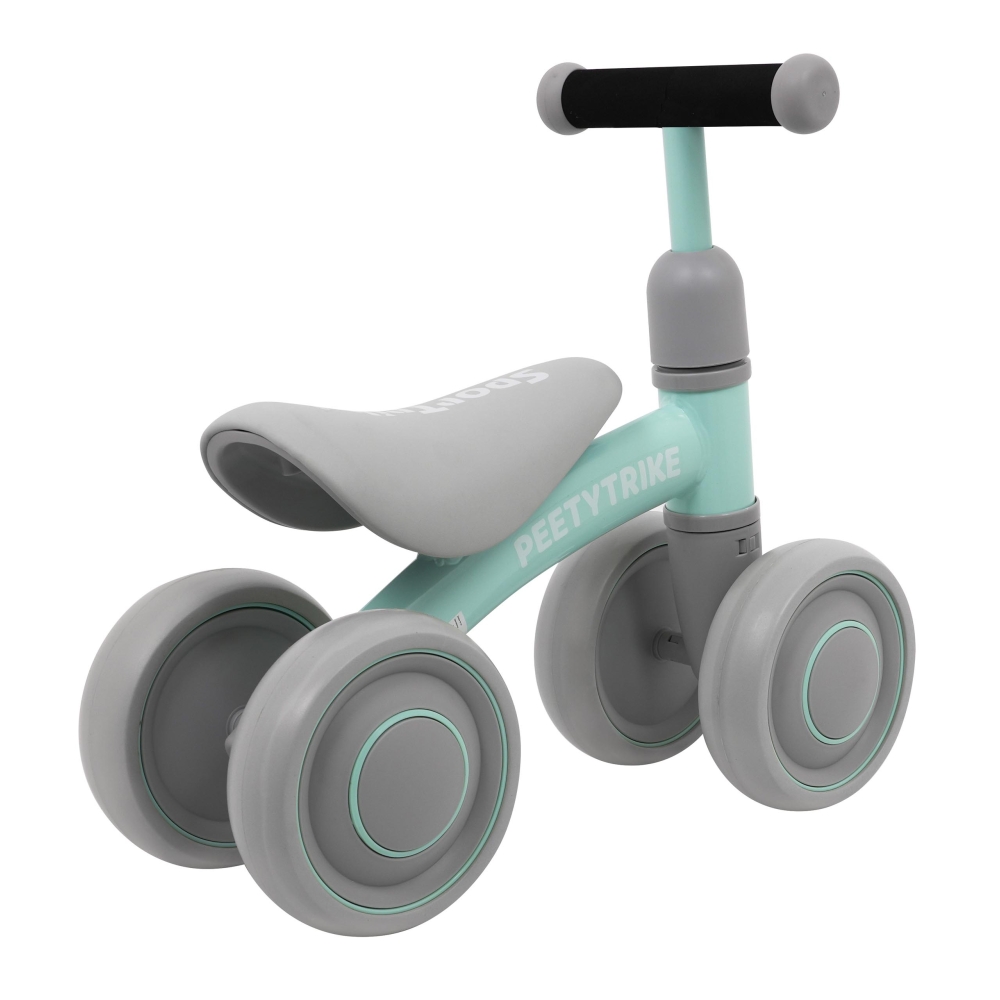 Pierwszy Rowerek biegowy PettyTrike dla dzieci Zielony 4-kołowy Jeździk SporTrike