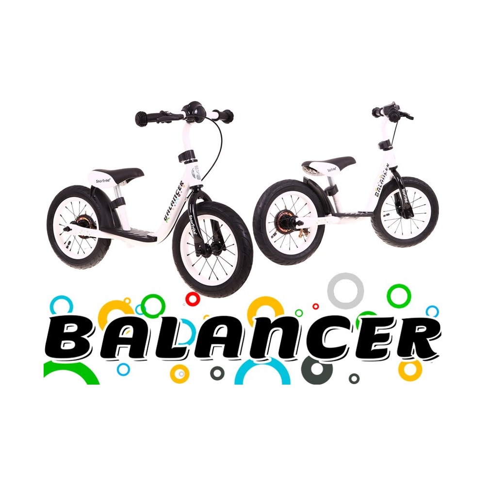 "SporTrike Balancer" vaikiškas krosinis dviratis Baltas Pirmasis dviratis, kuriuo galima išmokti važiuoti-Judėjimui, Balansiniai