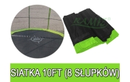 Siatka ochronna SkyRamiz Zielony do trampoliny ogrodowej 305cm/10FT 8 tuneli na słupki