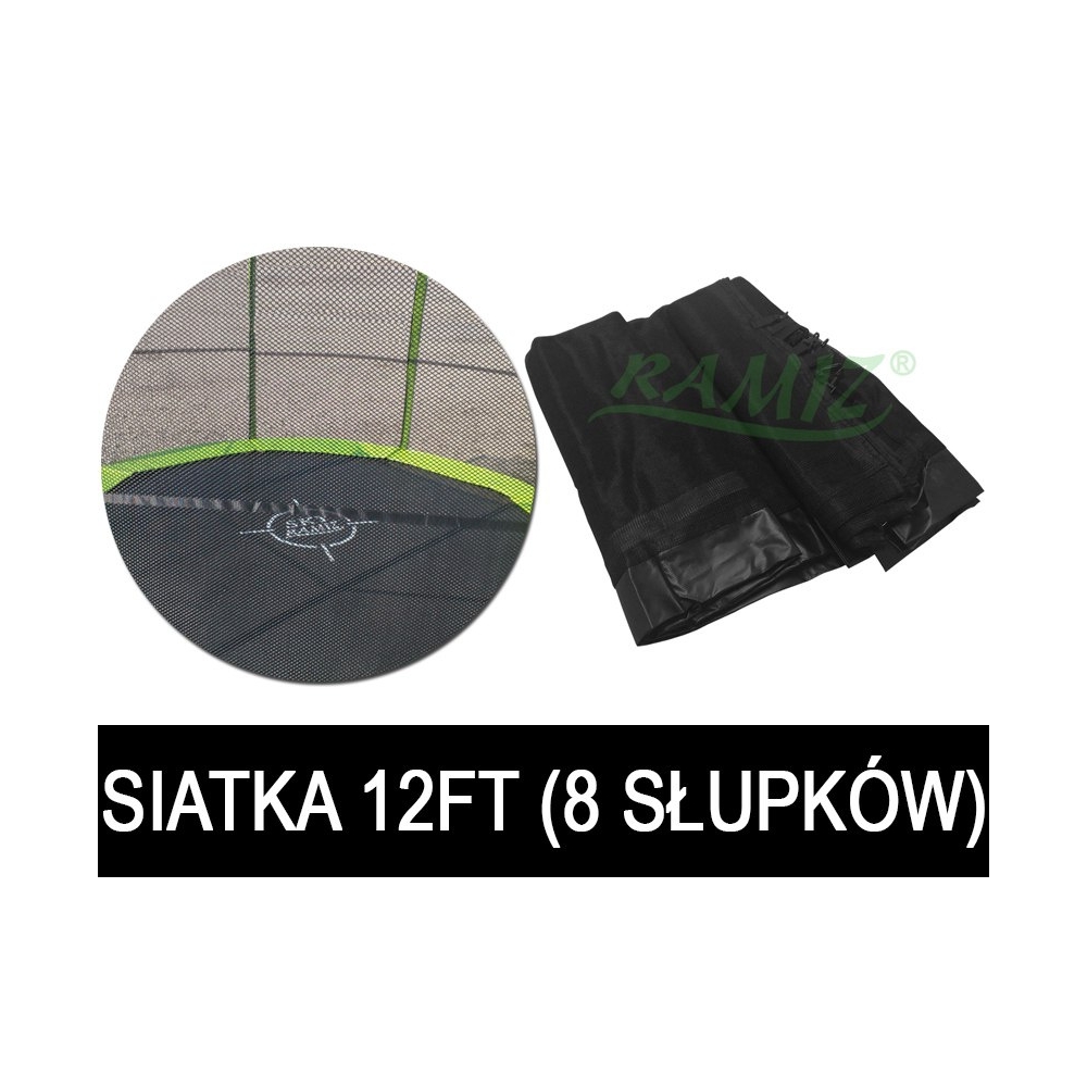 Apsauginis tinklas sodo batutui SkyRamiz 366 cm/12FT, juodas