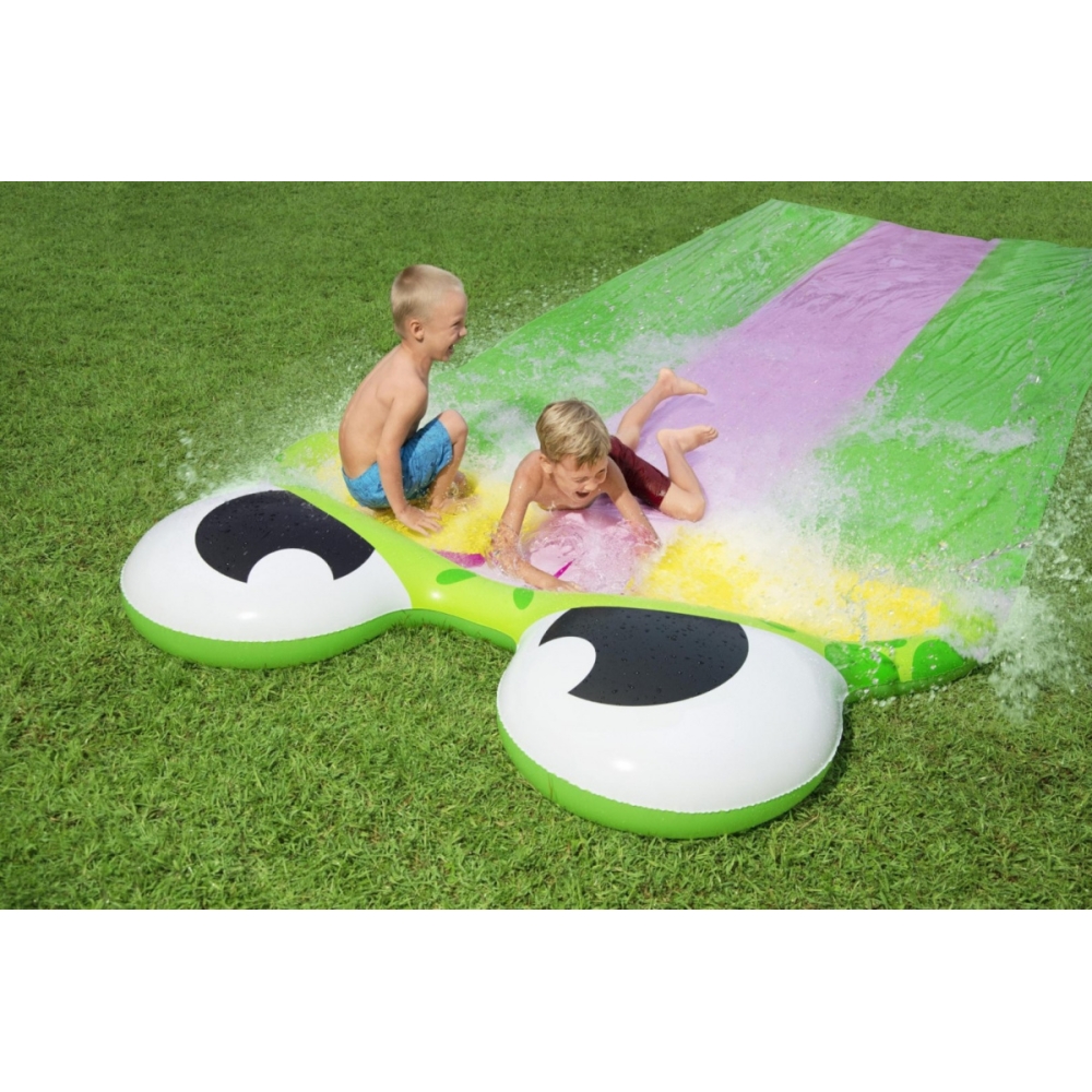 Potrójny Ślizg Wodny Żabka dla dzieci 3+ Tor 488cm BESTWAY + Łatka naprawcza