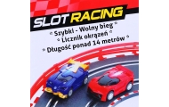 14-metrowy Tor wyścigowy dla dzieci 3-8 lat Funkcja zmiany prędkości + 2 autka + 2 pętle 360