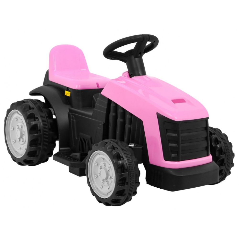 Elektrinis traktorius su priekaba, Pink-Elektromobiliai vaikams, Traktoriai-e-vaikas