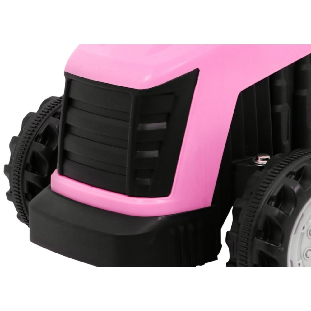 Elektrinis traktorius su priekaba, Pink-Elektromobiliai vaikams, Traktoriai-e-vaikas