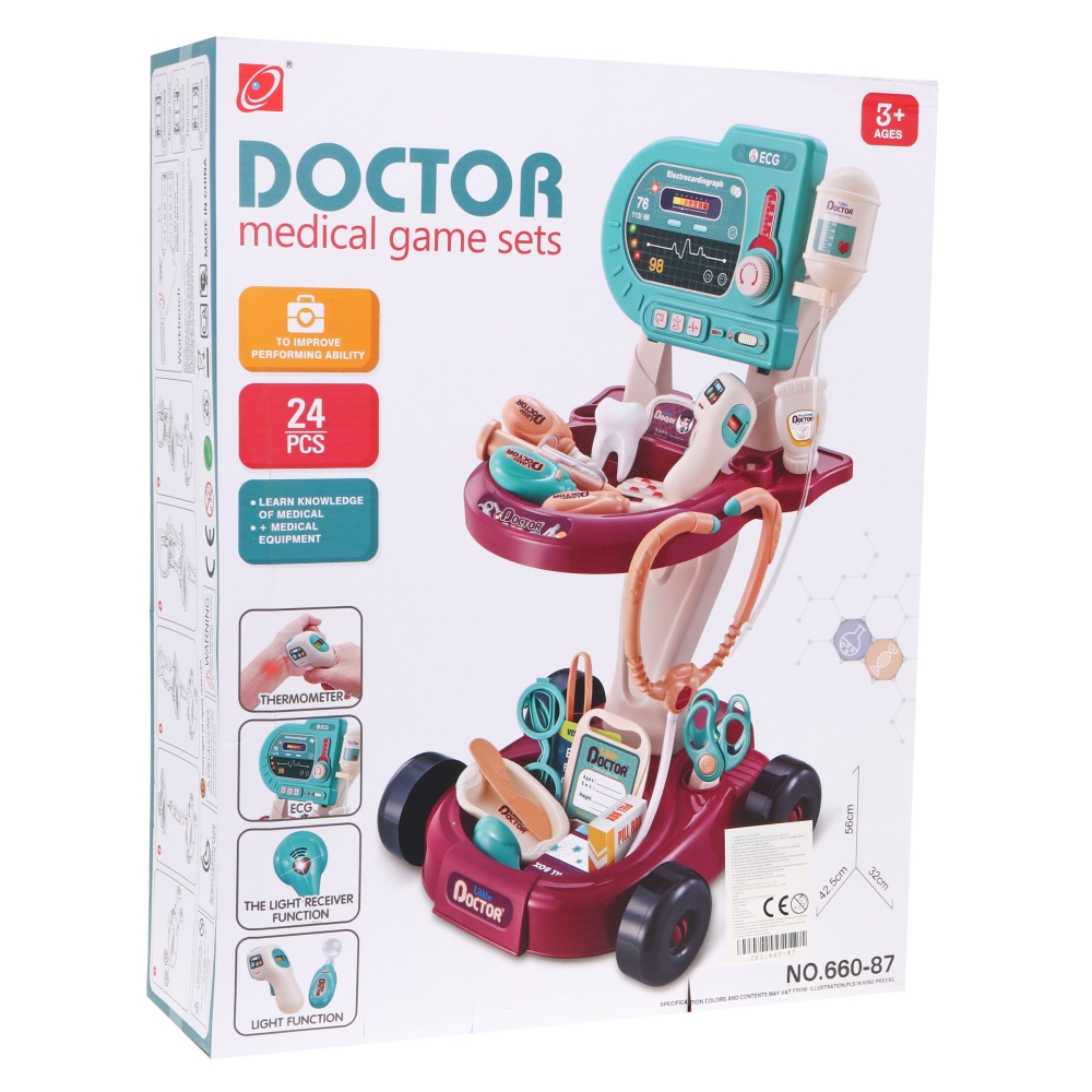 Vaikų medicininis rinkinys 3+ vežimėlis