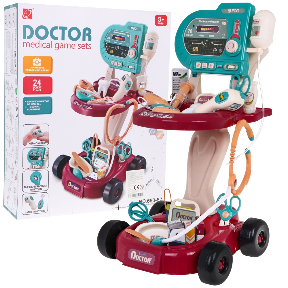 Vaikų medicininis rinkinys 3+ vežimėlis