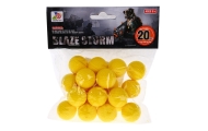 Zestaw 20 kulek z pianki Amunicja do Pistoletów Karabinów Blaze Storm Naboje dla dzieci 8+