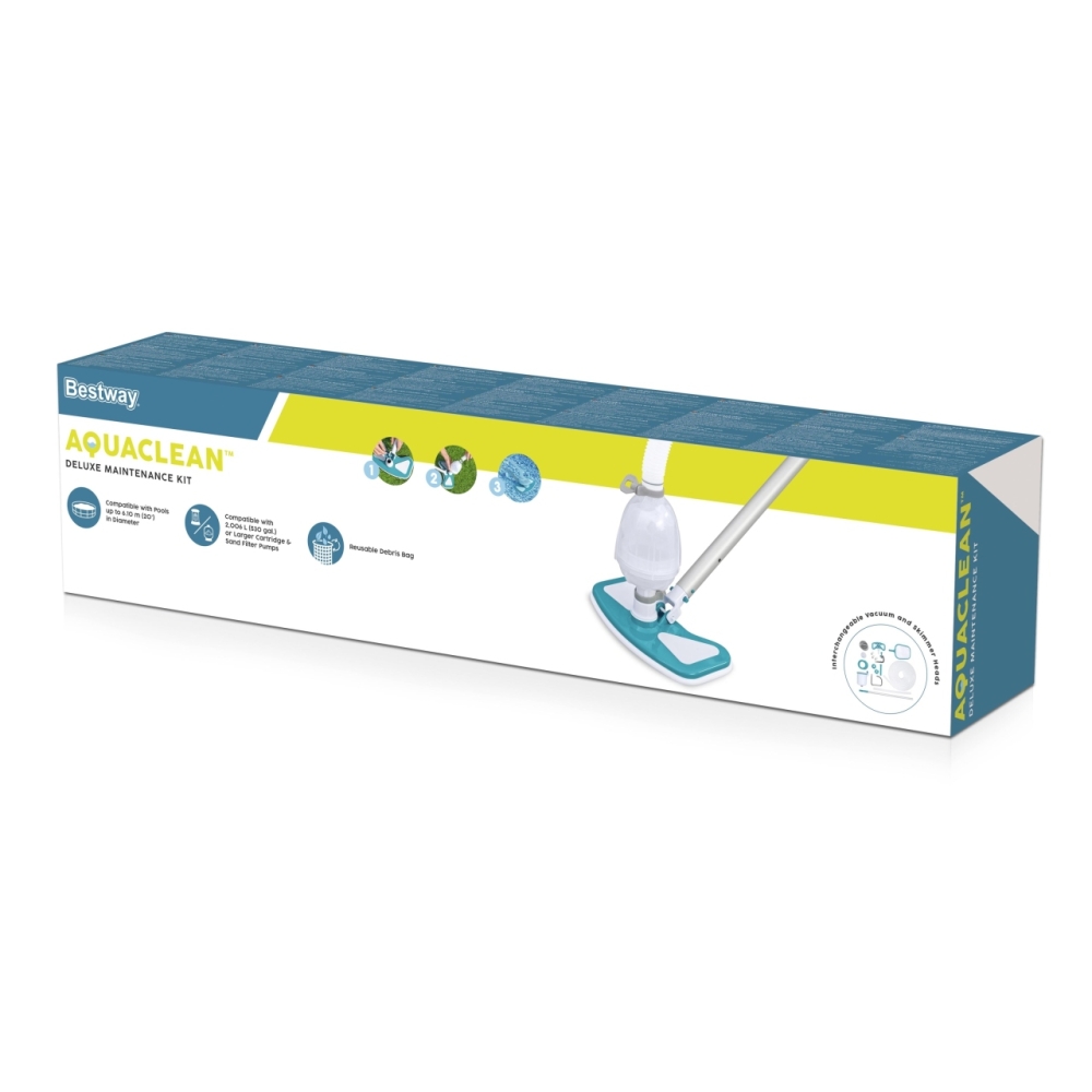 Plaukimo baseino valymo rinkinys BESTWAY 3-in-1 + dulkių siurblys + sietelis + skimeris