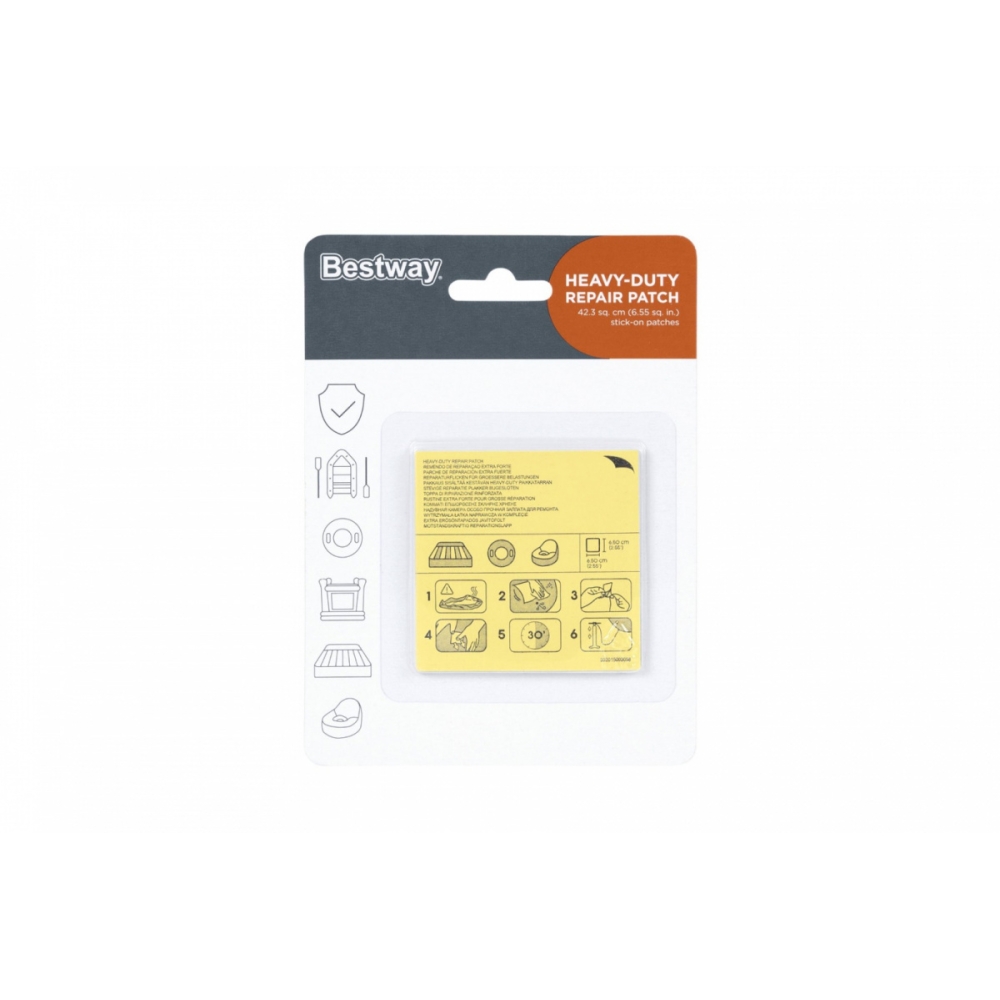 10 PVC medžiagų remonto pleistrų rinkinys 6,5x6,5 cm BESTWAY