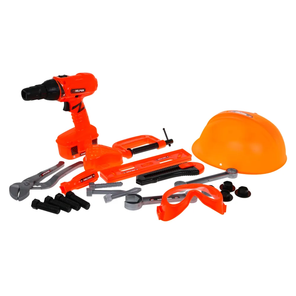 "Pasidaryk pats" rinkinys vaikams 3+ Gręžtuvas / gręžtuvas + įrankiai 22 el. Mažasis mechanikas