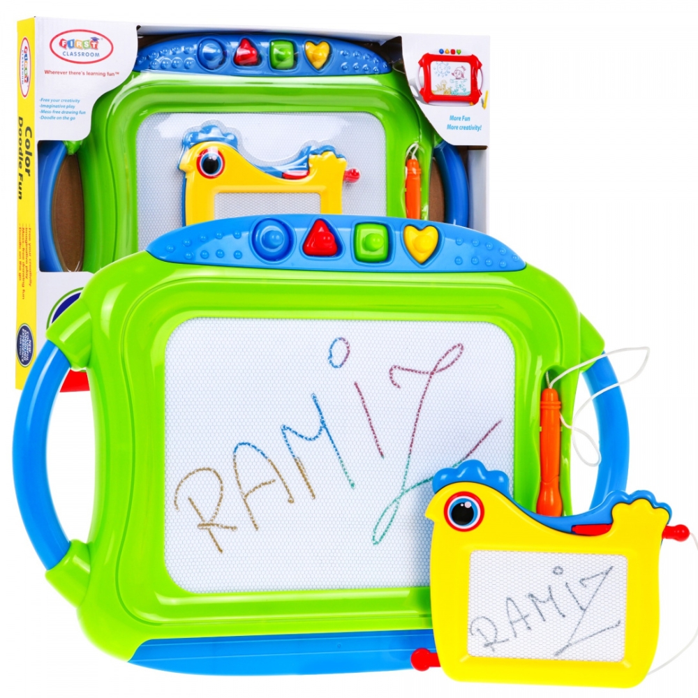 2 vaikiškų cinko rašiklių rinkinys 3+ trinami piešiniai + trintukai + 4 antspaudai