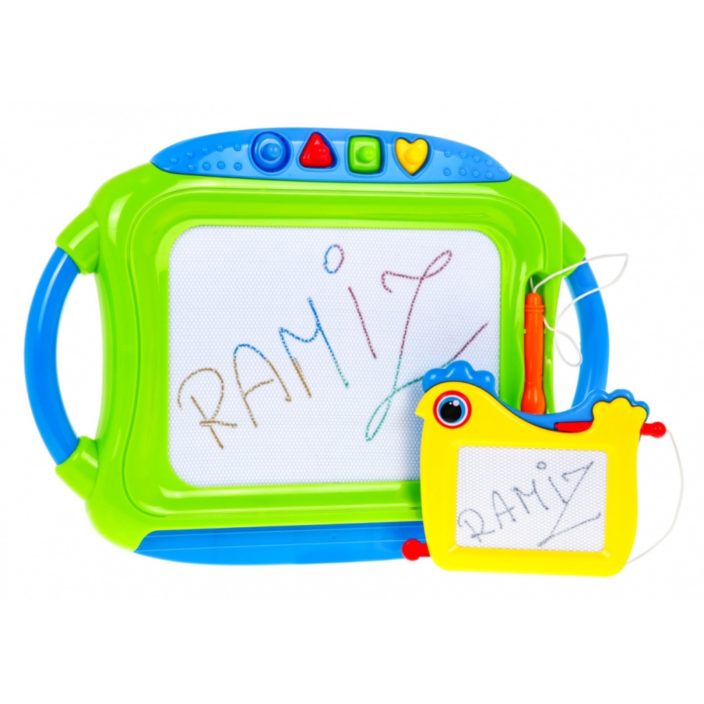 2 vaikiškų cinko rašiklių rinkinys 3+ trinami piešiniai + trintukai + 4 antspaudai