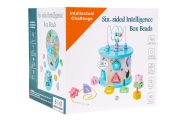 Edukacinis medinis multicube 4in1 vaikams - rūšiuoklė, persipynusi su stalo žaidimu