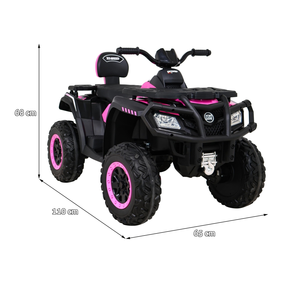 Elektrinis keturratis Quad XT-Speed 4x4, Pink-Elektromobiliai vaikams, Keturračiai ir bagiai-e-vaikas