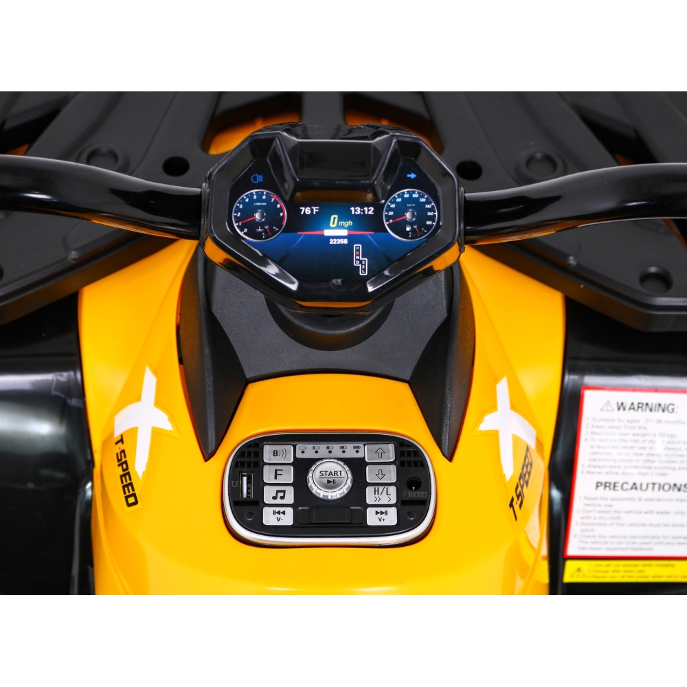 Elektrinis keturratis Quad XT-Speed 4x4, Yellow-Elektromobiliai vaikams, Keturračiai ir bagiai-e-vaikas