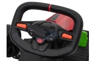 Akumuliatorinis kartingas „Fast 3 Drift“ vaikams, raudonas + Driftavimo funkcija + 2x150 W varikliai + LED apšvietimas + Saugos-