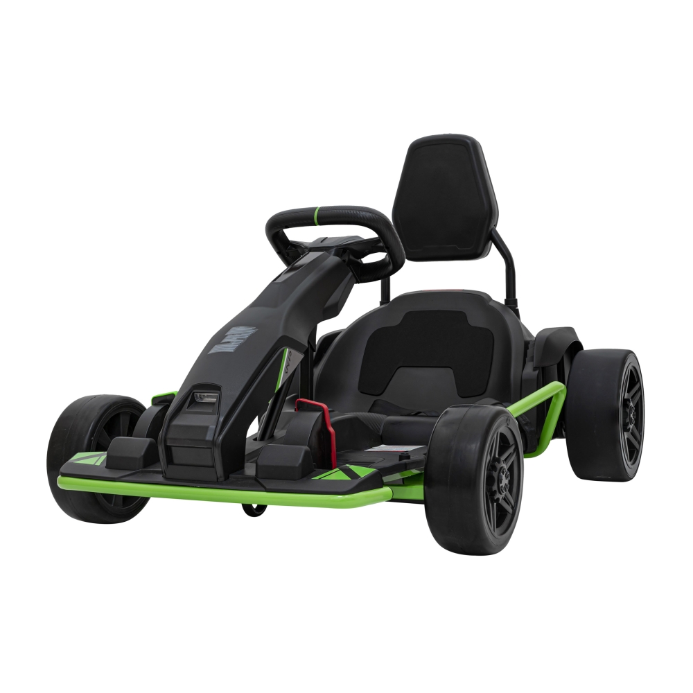 Akumuliatorinis kartingas „Fast 3 Drift“ vaikams, juodos spalvos + Driftavimo funkcija + 2x150 W varikliai + LED apšvietimas + S