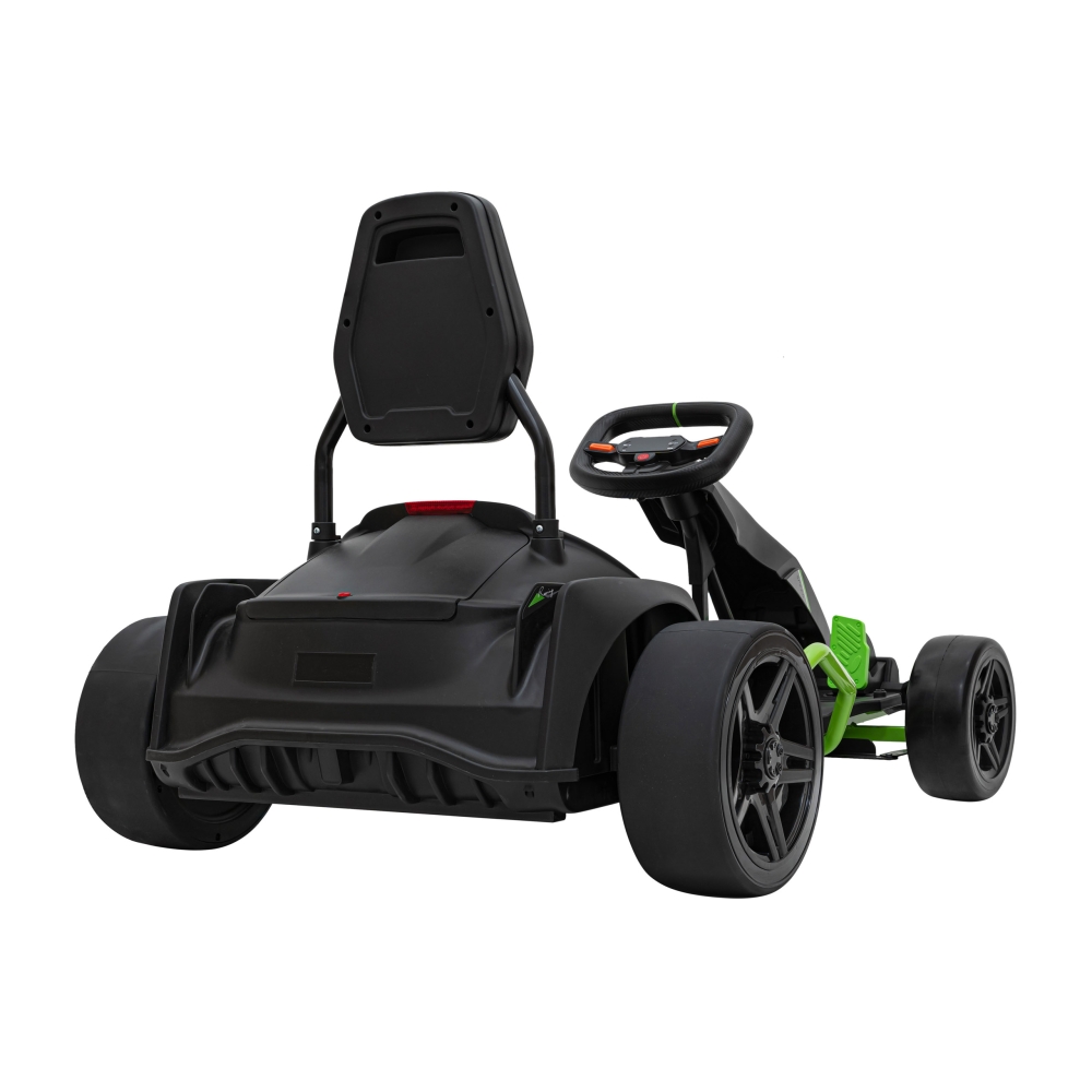 Akumuliatorinis kartingas „Fast 3 Drift“ vaikams, juodos spalvos + Driftavimo funkcija + 2x150 W varikliai + LED apšvietimas + S