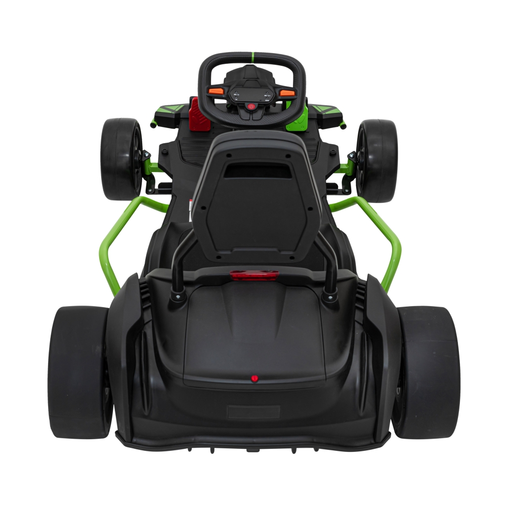 Akumuliatorinis kartingas „Fast 3 Drift“ vaikams, juodos spalvos + Driftavimo funkcija + 2x150 W varikliai + LED apšvietimas + S