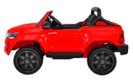 Toyota Hilux na akumulator dla dzieci Czerwony + Napęd 4x4 + Pilot + 2 bagażniki + Radio MP3 + LED