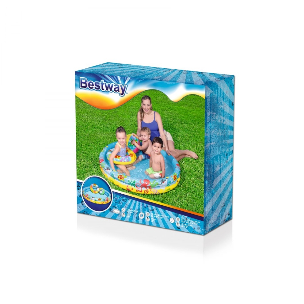 Vaikiško baseino rinkinys 3in1 122 x 20 cm + ratas + kamuolys Bestway 51124