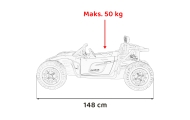 Auto Buggy Racing 5 na akumulator dla dzieci +3. Szary + Silniki 2x200W + Pilot + Wolny Start