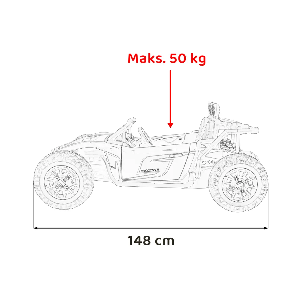Elektrinis Buggy Racing 5, Red-Elektromobiliai vaikams, Keturračiai ir bagiai-e-vaikas