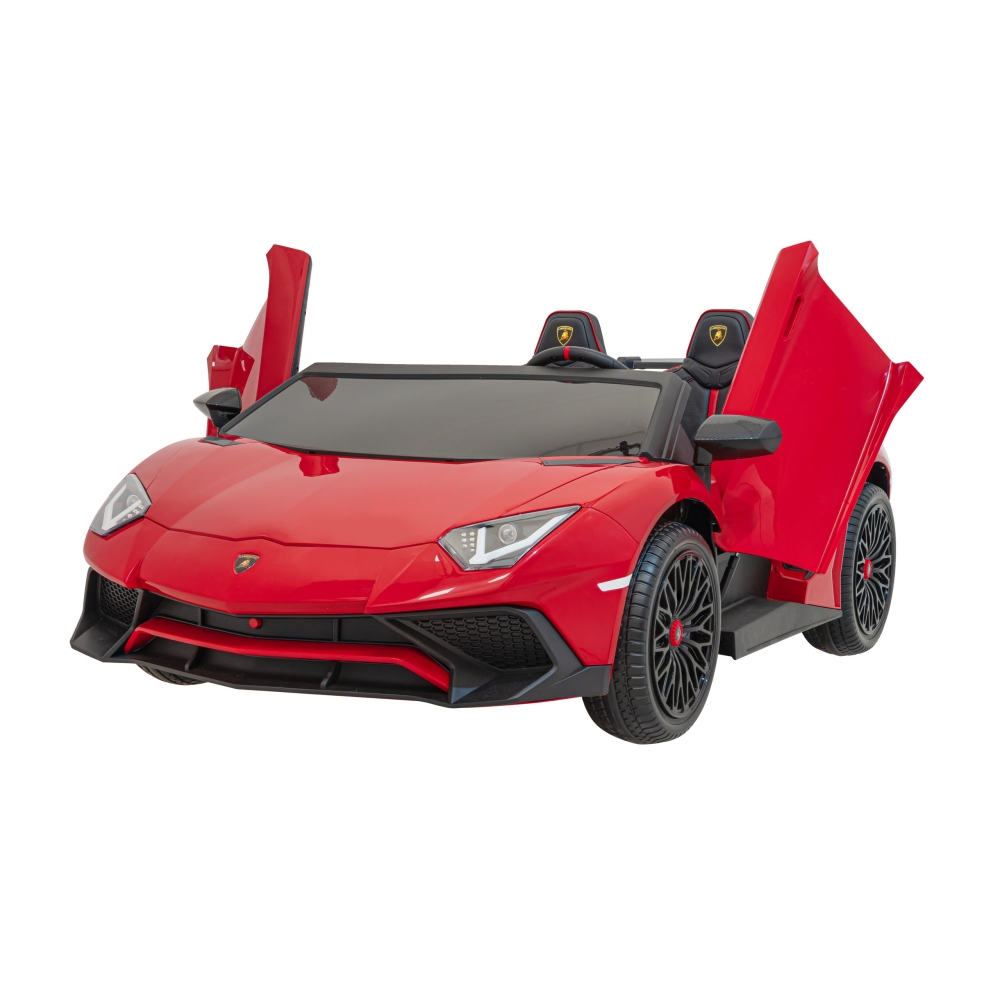 Dvivietis elektromobilis Lamborghini Aventador SV, Red-Elektromobiliai vaikams, Mašinos-e-vaikas