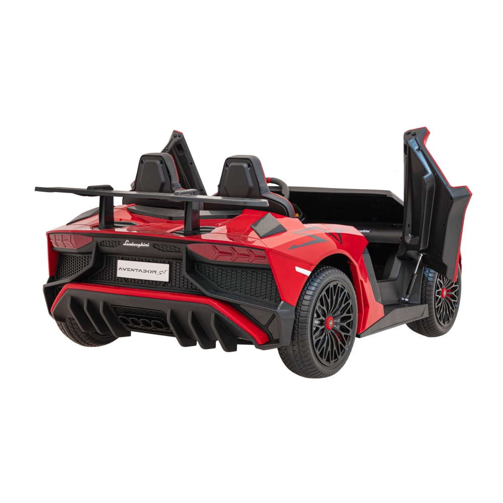 Dvivietis elektromobilis Lamborghini Aventador SV, Red-Elektromobiliai vaikams, Mašinos-e-vaikas