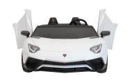 Dvivietis elektromobilis Lamborghini Aventador SV, White-Elektromobiliai vaikams, Mašinos-e-vaikas