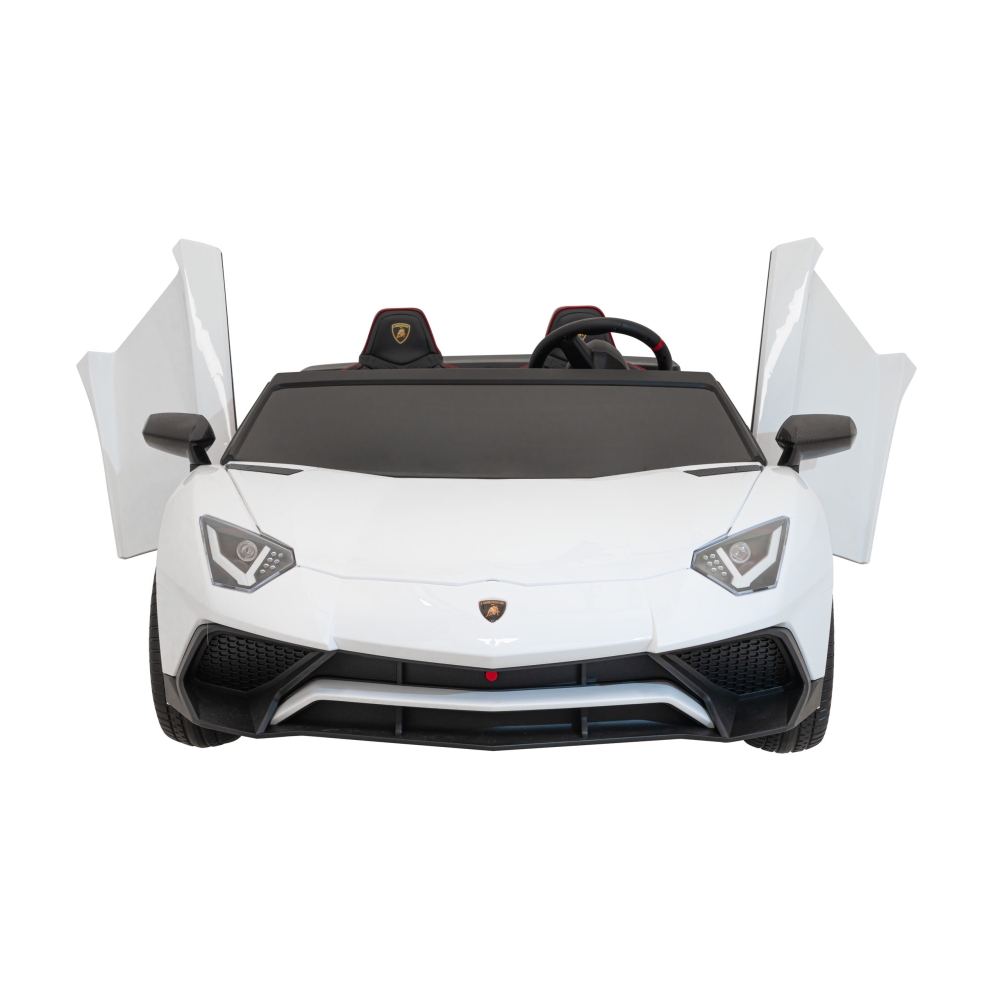 Dvivietis elektromobilis Lamborghini Aventador SV, White-Elektromobiliai vaikams, Mašinos-e-vaikas