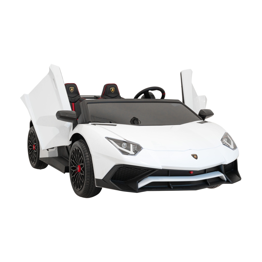 Dvivietis elektromobilis Lamborghini Aventador SV, White-Elektromobiliai vaikams, Mašinos-e-vaikas