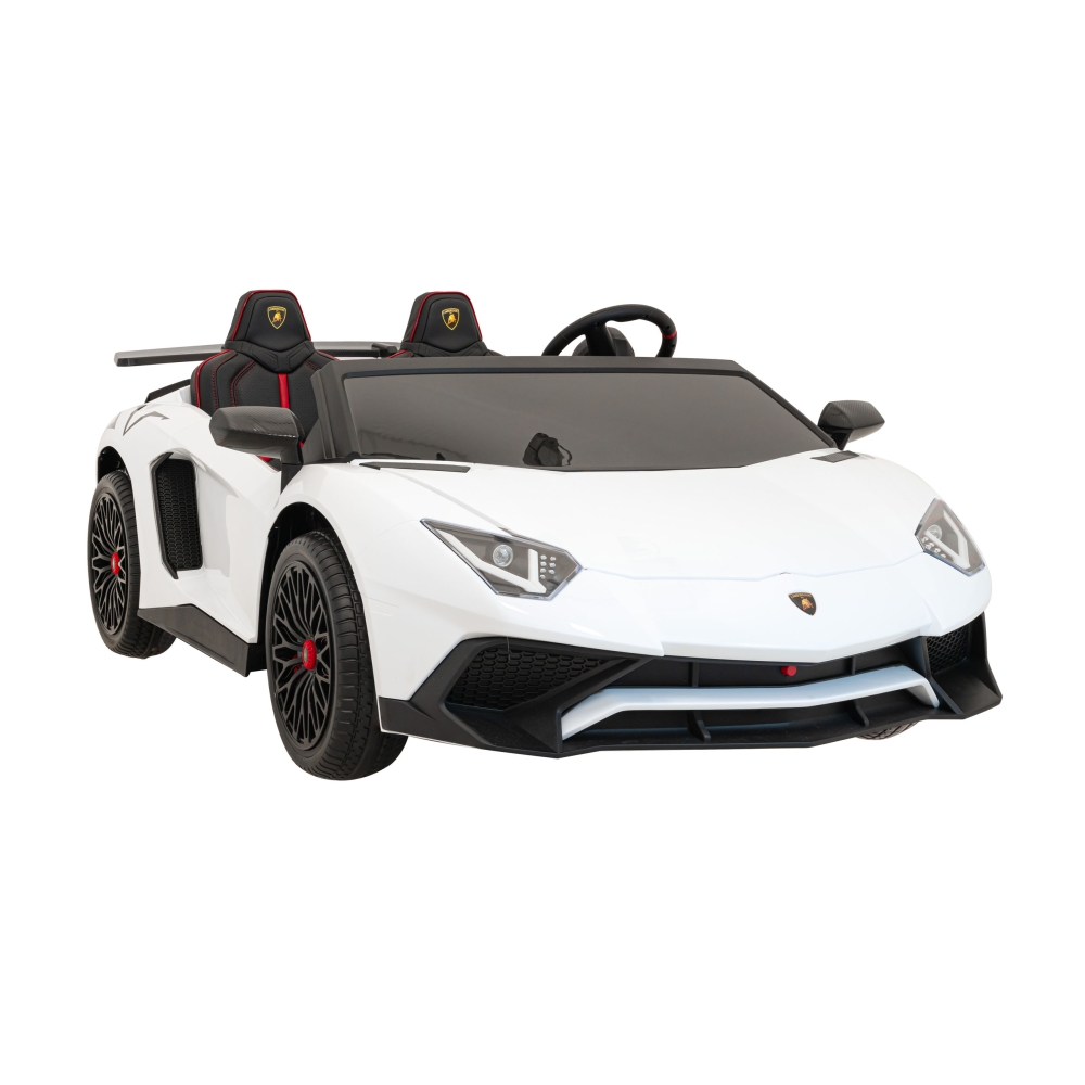 Dvivietis elektromobilis Lamborghini Aventador SV, White-Elektromobiliai vaikams, Mašinos-e-vaikas