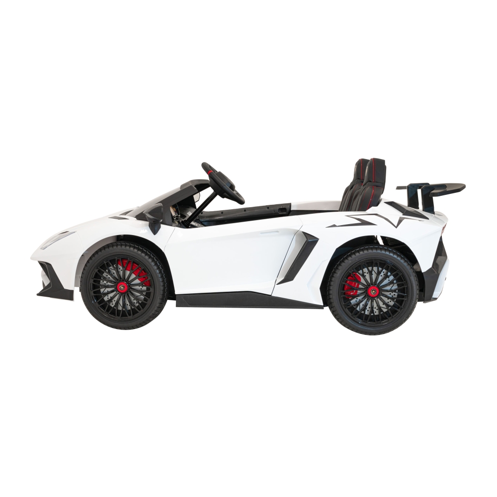 Dvivietis elektromobilis Lamborghini Aventador SV, White-Elektromobiliai vaikams, Mašinos-e-vaikas