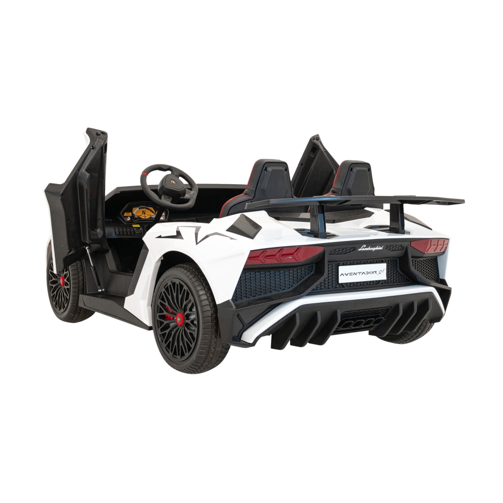Dvivietis elektromobilis Lamborghini Aventador SV, White-Elektromobiliai vaikams, Mašinos-e-vaikas