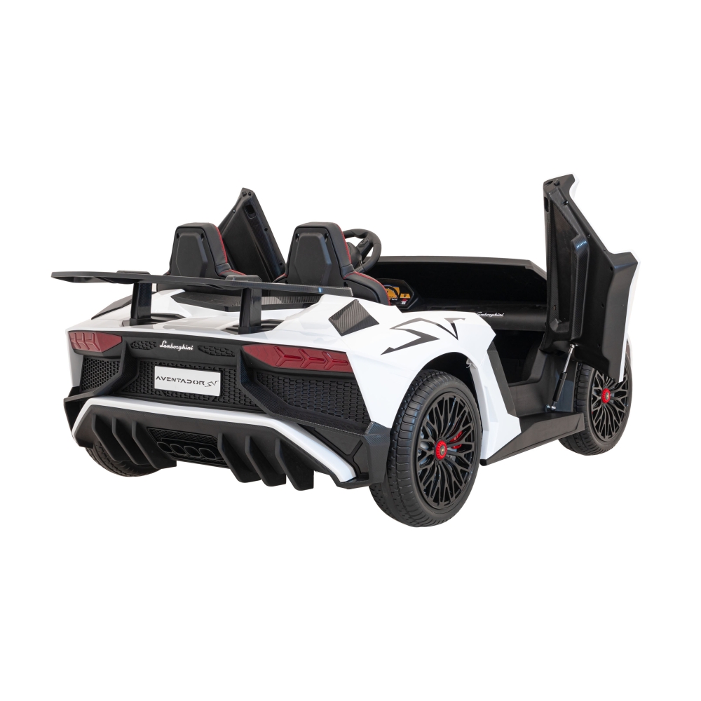 Dvivietis elektromobilis Lamborghini Aventador SV, White-Elektromobiliai vaikams, Mašinos-e-vaikas