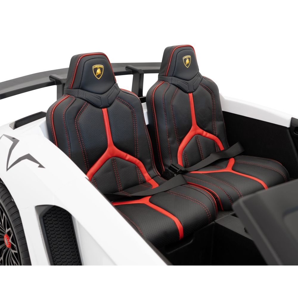 Dvivietis elektromobilis Lamborghini Aventador SV, White-Elektromobiliai vaikams, Mašinos-e-vaikas