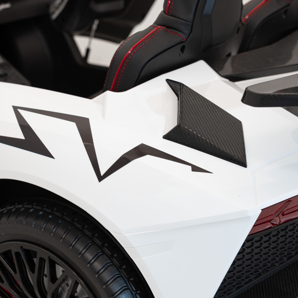 Dvivietis elektromobilis Lamborghini Aventador SV, White-Elektromobiliai vaikams, Mašinos-e-vaikas