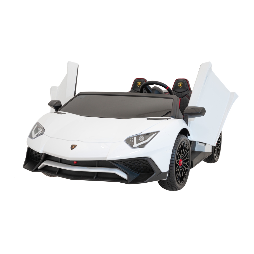Dvivietis elektromobilis Lamborghini Aventador SV, White-Elektromobiliai vaikams, Mašinos-e-vaikas