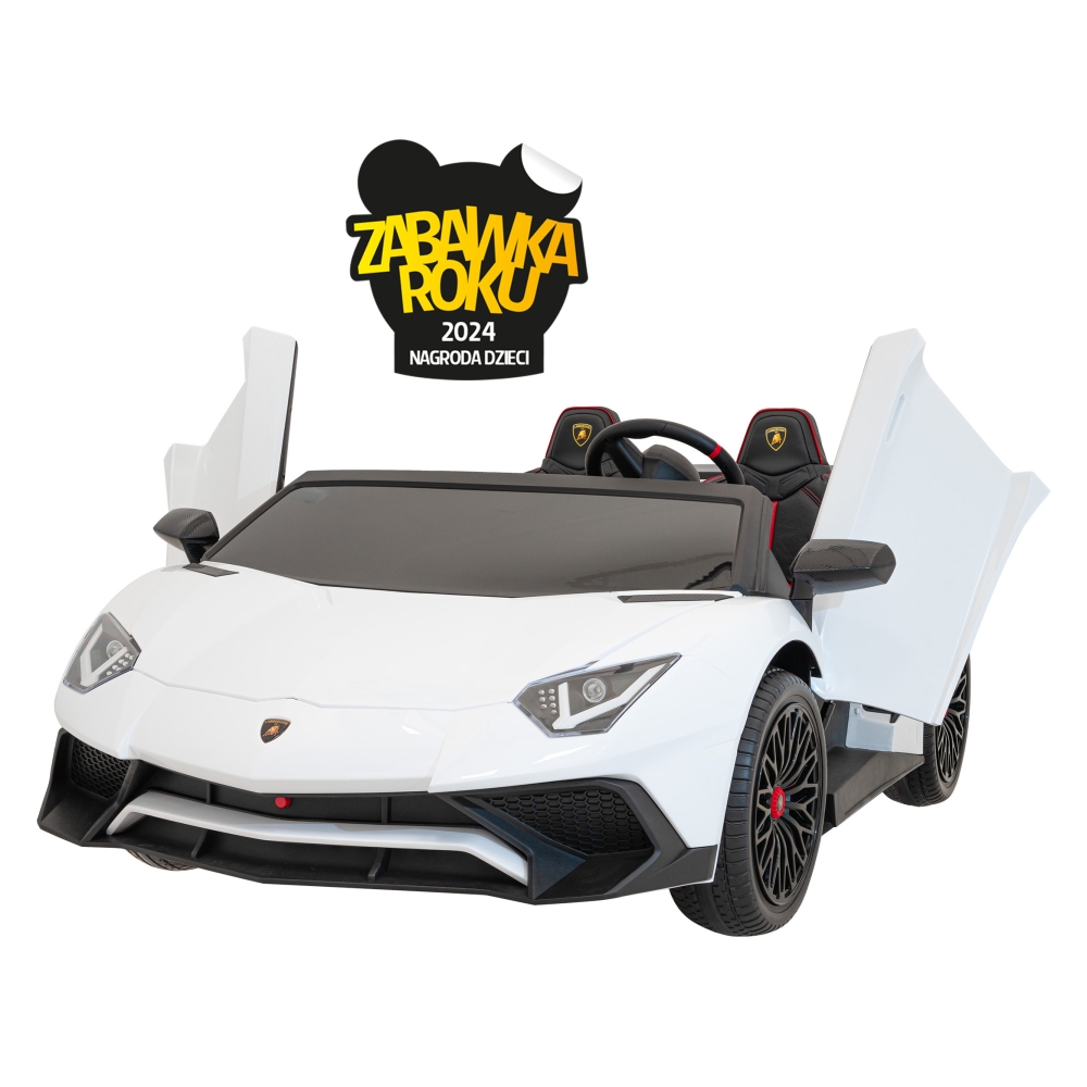 Dvivietis elektromobilis Lamborghini Aventador SV, White-Elektromobiliai vaikams, Mašinos-e-vaikas