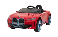 Autko BMW i4 na akumulator dla dzieci Czerwony + Wolny Start + EVA + Ekoskóra + Audio LED + Pilot
