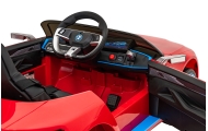 Autko BMW i4 na akumulator dla dzieci Czerwony + Wolny Start + EVA + Ekoskóra + Audio LED + Pilot