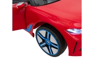 Autko BMW i4 na akumulator dla dzieci Czerwony + Wolny Start + EVA + Ekoskóra + Audio LED + Pilot