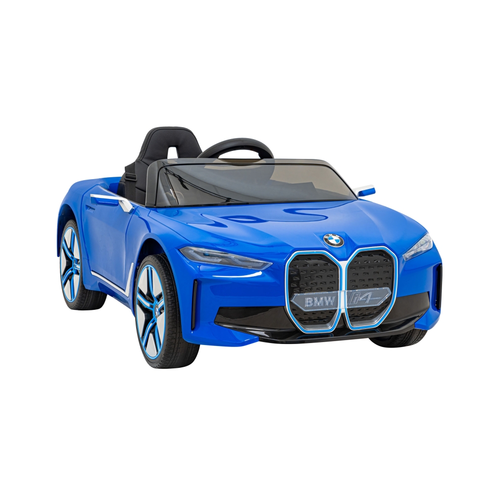 Autko BMW i4 na akumulator dla dzieci Niebieski + Wolny Start + EVA + Ekoskóra + Audio LED + Pilot
