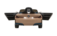 Autko BMW i4 na akumulator dla dzieci Złoty + Wolny Start + EVA + Ekoskóra + Audio LED + Pilot