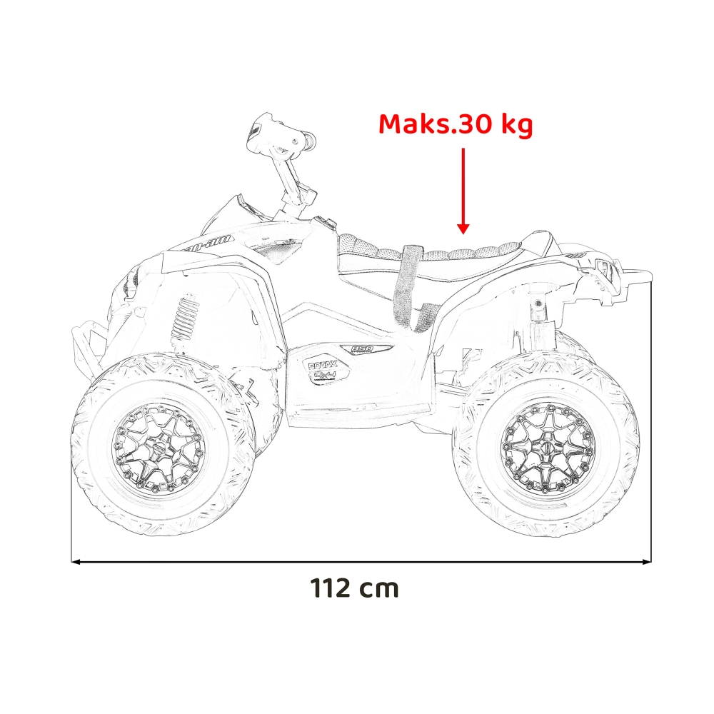 Elektrinis keturratis Maverick ATV, White-Elektromobiliai vaikams, Keturračiai ir bagiai-e-vaikas